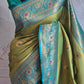 kanchi silk saree with meenakari design - contrast BP