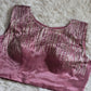 Pure organza designer saree with stitched blouse (mauve pink tone)