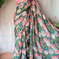 Chiffon floral printed saree with stitched blouse