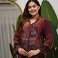 Pure crepe silk shirt with ajrakh print