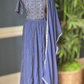 Cobalt blue shade 3pc party wear