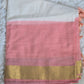 Mul cotton(peach and white) saree