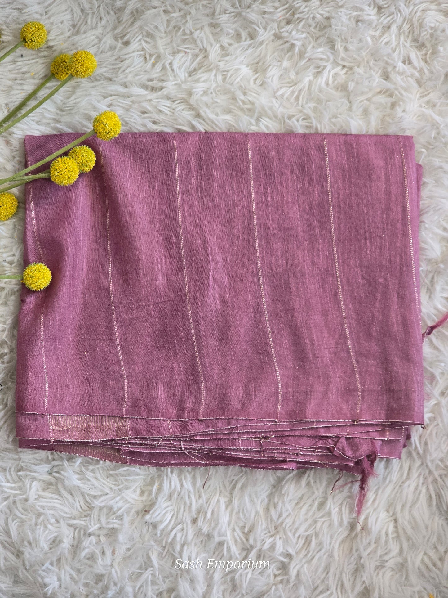 Semi tussar saree with silver stripes- with BP