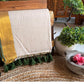 Mul cotton onam saree with gold/green border- no blouse