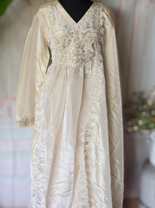 Off white 3 pc salwar suit set