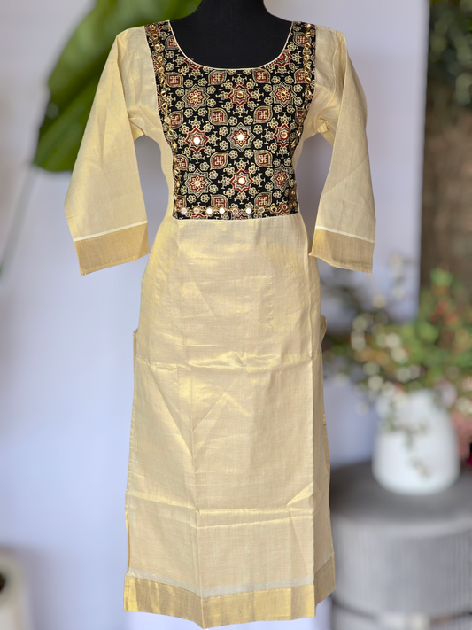 Onam kurti design 4