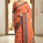 Chanderi cotton saree with warli motifs paired with stitched blouse
