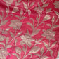 Turquish organza saree (pinkish peach) with applique work- stitched blouse