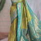 kanchi silk saree with meenakari design - contrast BP