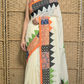 Cotton saree with multi color patch border-with Bp