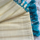 Cotton set saree with gold stripes