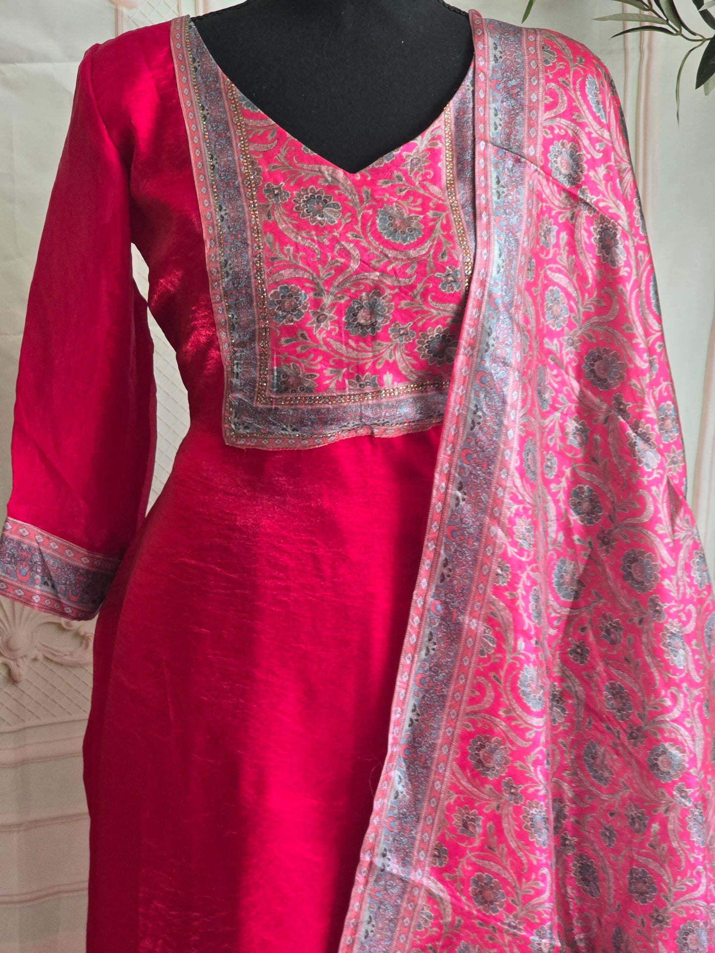 Satin organza 3 pc salwar suit set