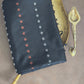 Kancheepuram soft silk saree with copper-silver combo