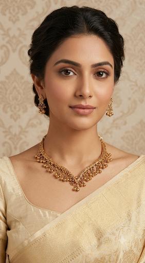 Gold bead pipe necklace