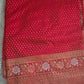 Semi munga (red) silk saree with stitched blouse