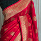 Banarasi saree with kadwa work border-stitched blouse