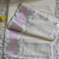 Cotton set saree with rosegold/silver stripes