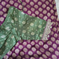 Designer georgette saree with green  stitched blouse
