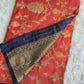 Silk cotton saree with all over weaving-stitched blouse