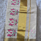 Premium cotton set saree with lotus design