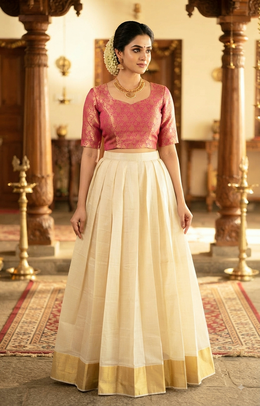 Onam skirt and top(size in the description)