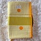 Tissue set saree check design- duel tone with orange polka dots