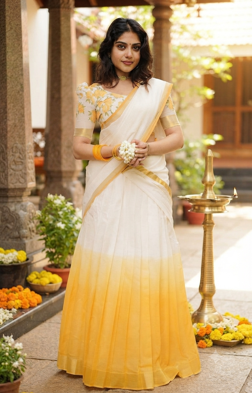 Cotton dhavani set with block print (M-L)