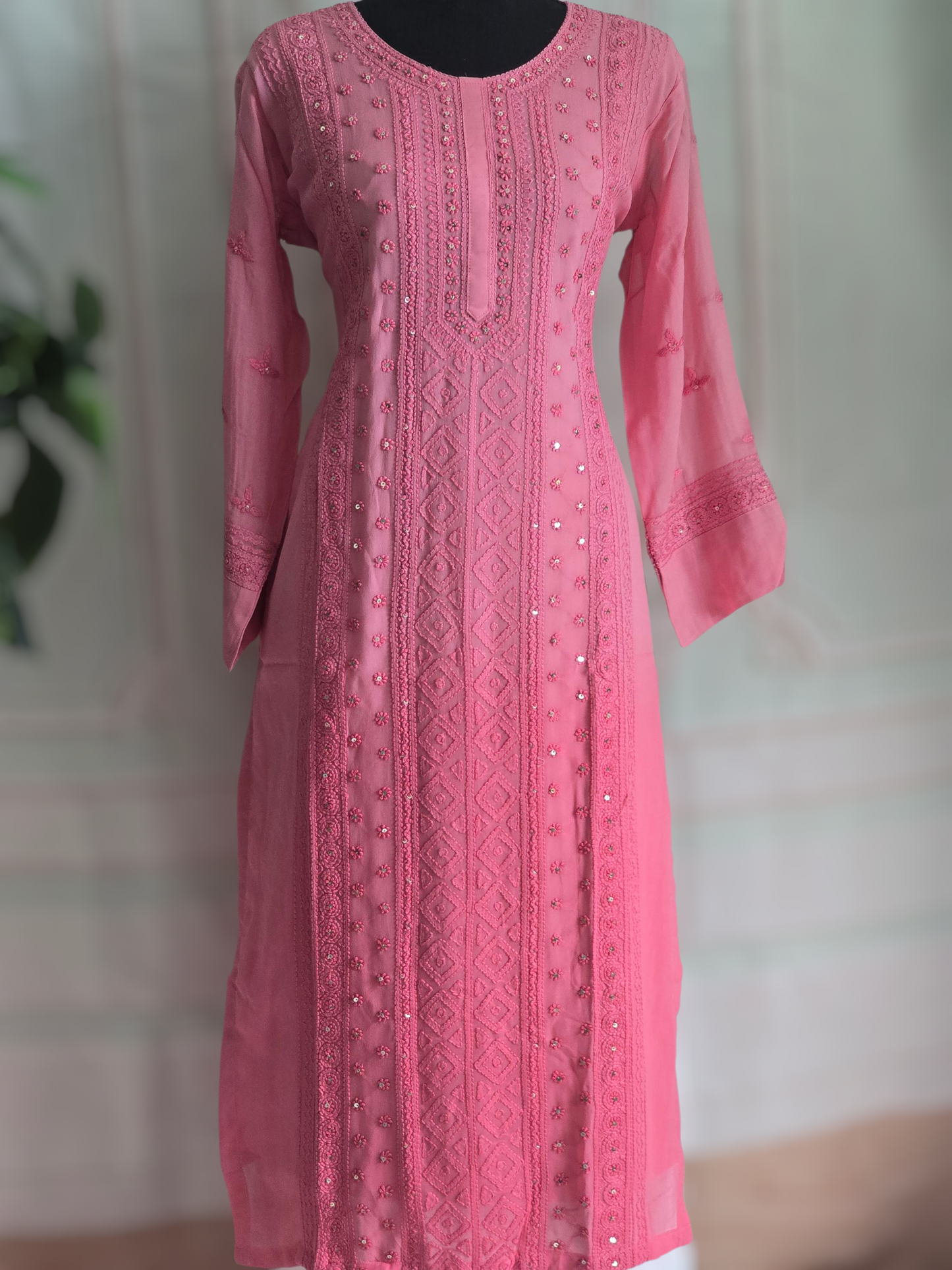 Georgette 3 pc salwar suit with chikankari work