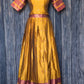 Stitched dhavani set mustard yellow and purple  combo