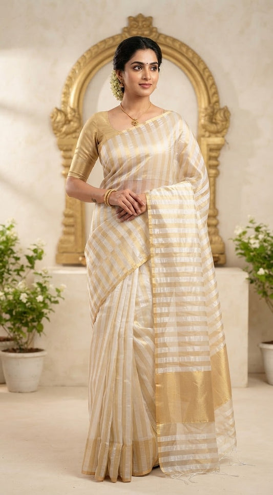 Semi organza saree with stitched blouse(see the description)