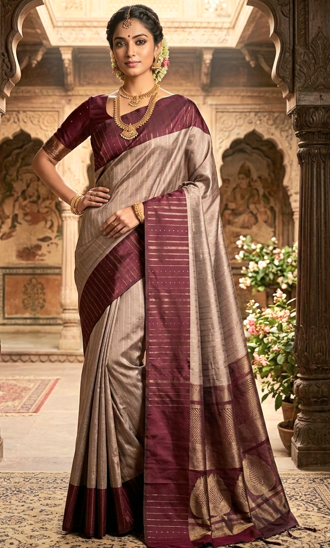 Soft silk kancheepuram saree with stitched blouse
